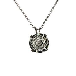 Swarovski Large Clear Round Crystal Pendant On Silver Chain Necklace